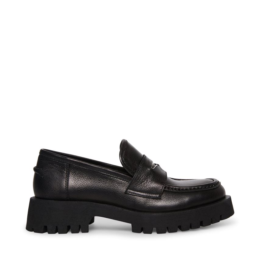 Loafers Steve Madden Lawrence Cuero Mujer Negras | ES UTS692